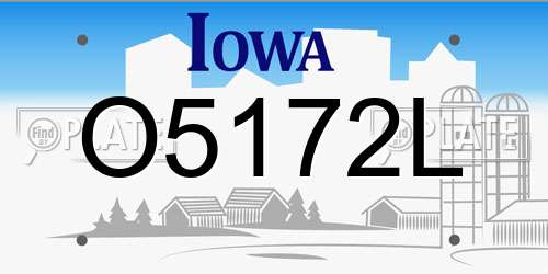 O5172L Iowa License Plate
