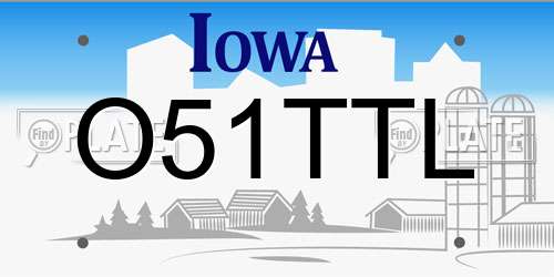 O51TTL Iowa License Plate