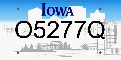 O5277Q Iowa License Plate