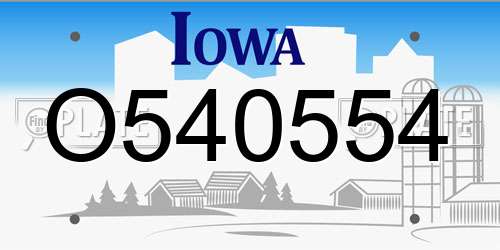 O540554 Iowa License Plate
