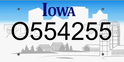 O554255 Iowa License Plate