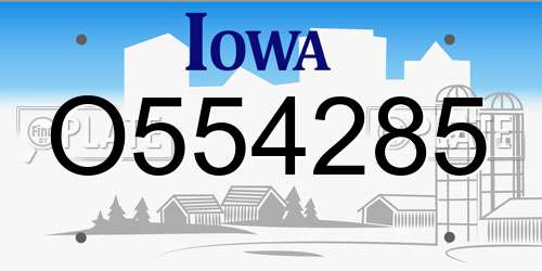 O554285 Iowa License Plate