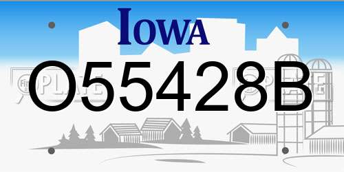 O55428B Iowa License Plate