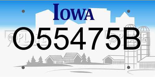 O55475B Iowa License Plate