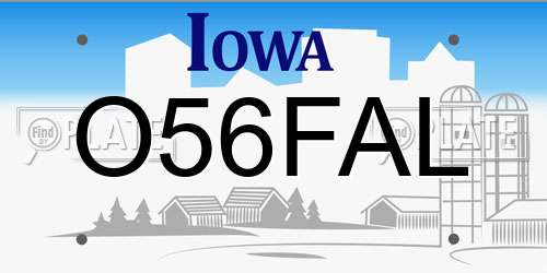 O56FAL Iowa License Plate