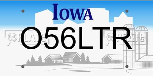 O56LTR Iowa License Plate