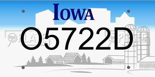 O5722D Iowa License Plate