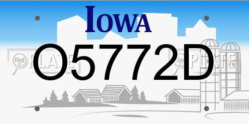 O5772D Iowa License Plate