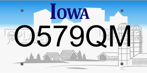 O579QM Iowa License Plate