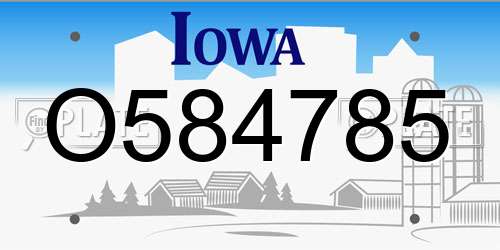 O584785 Iowa License Plate