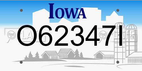 O62347I Iowa License Plate