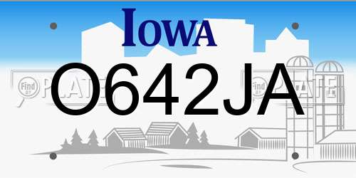 O642JA Iowa License Plate