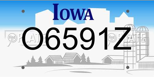 O6591Z Iowa License Plate