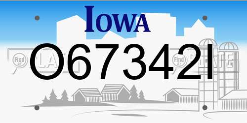 O67342I Iowa License Plate