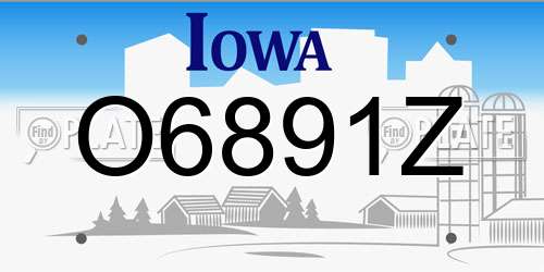 O6891Z Iowa License Plate
