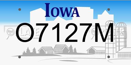 O7127M Iowa License Plate