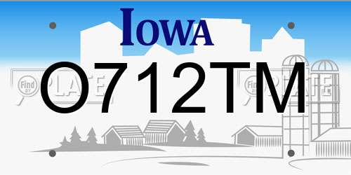 O712TM Iowa License Plate