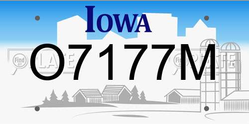 O7177M Iowa License Plate