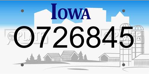 O726845 Iowa License Plate