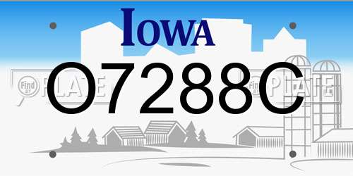 O7288C Iowa License Plate