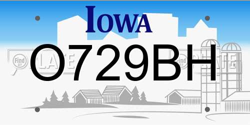 O729BH Iowa License Plate
