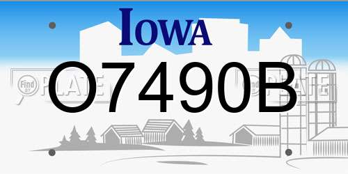 O7490B Iowa License Plate