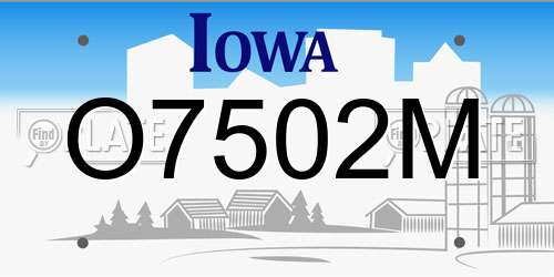 O7502M Iowa License Plate