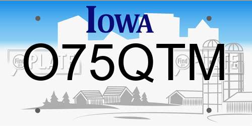 O75QTM Iowa License Plate