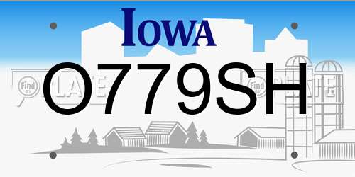 O779SH Iowa License Plate
