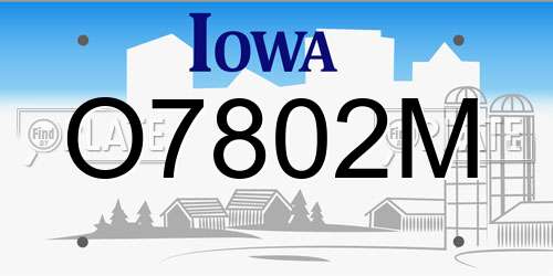 O7802M Iowa License Plate