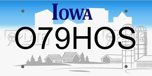 O79HOS Iowa License Plate
