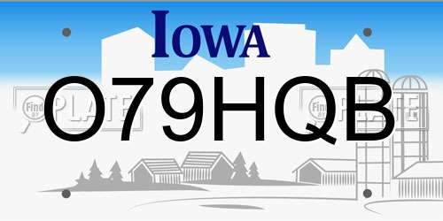 O79HQB Iowa License Plate