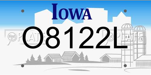O8122L Iowa License Plate