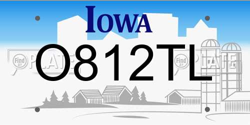 O812TL Iowa License Plate