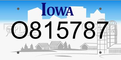 O815787 Iowa License Plate