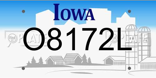O8172L Iowa License Plate