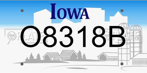 O8318B Iowa License Plate