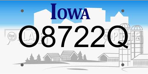 O8722Q Iowa License Plate