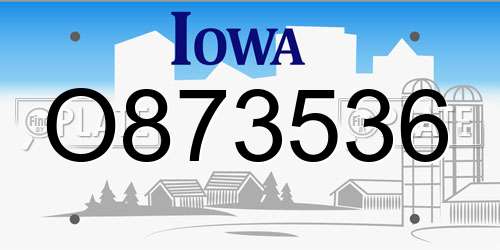 O873536 Iowa License Plate