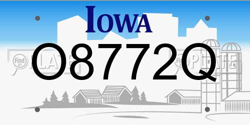 O8772Q Iowa License Plate