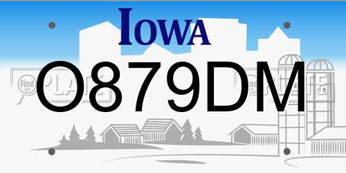 O879DM Iowa License Plate