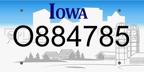 O884785 Iowa License Plate