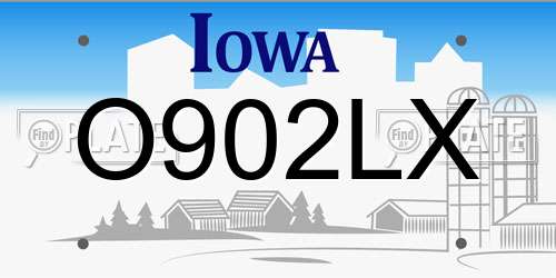 O902LX Iowa License Plate