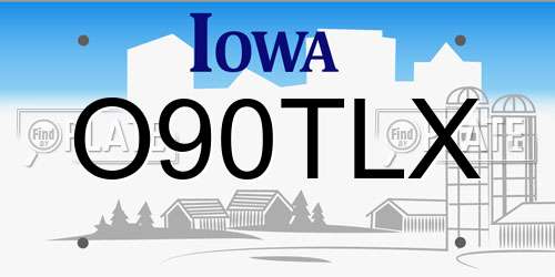 O90TLX Iowa License Plate