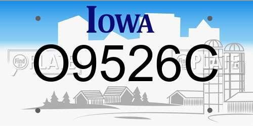 O9526C Iowa License Plate