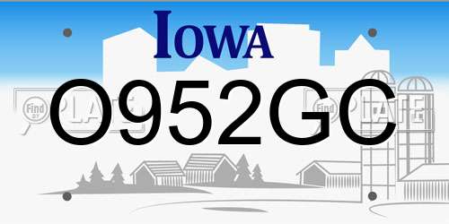 O952GC Iowa License Plate