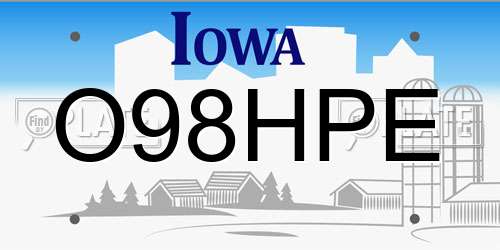 O98HPE Iowa License Plate
