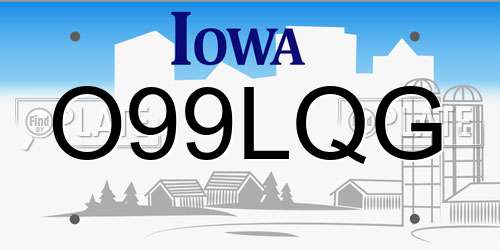 O99LQG Iowa License Plate