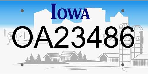 OA23486 Iowa License Plate