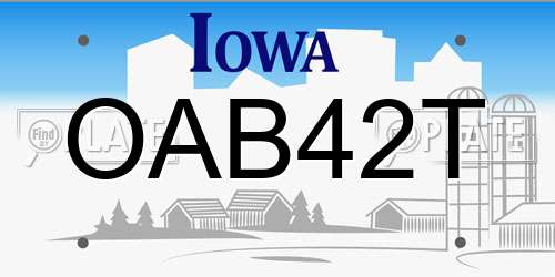 OAB42T Iowa License Plate